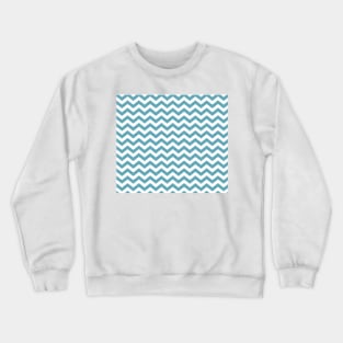 Teal Blue Thick Chevron Pattern Crewneck Sweatshirt